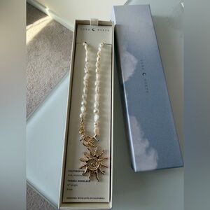 Viral Luna Norte gold sun Pearl Toggle Necklace